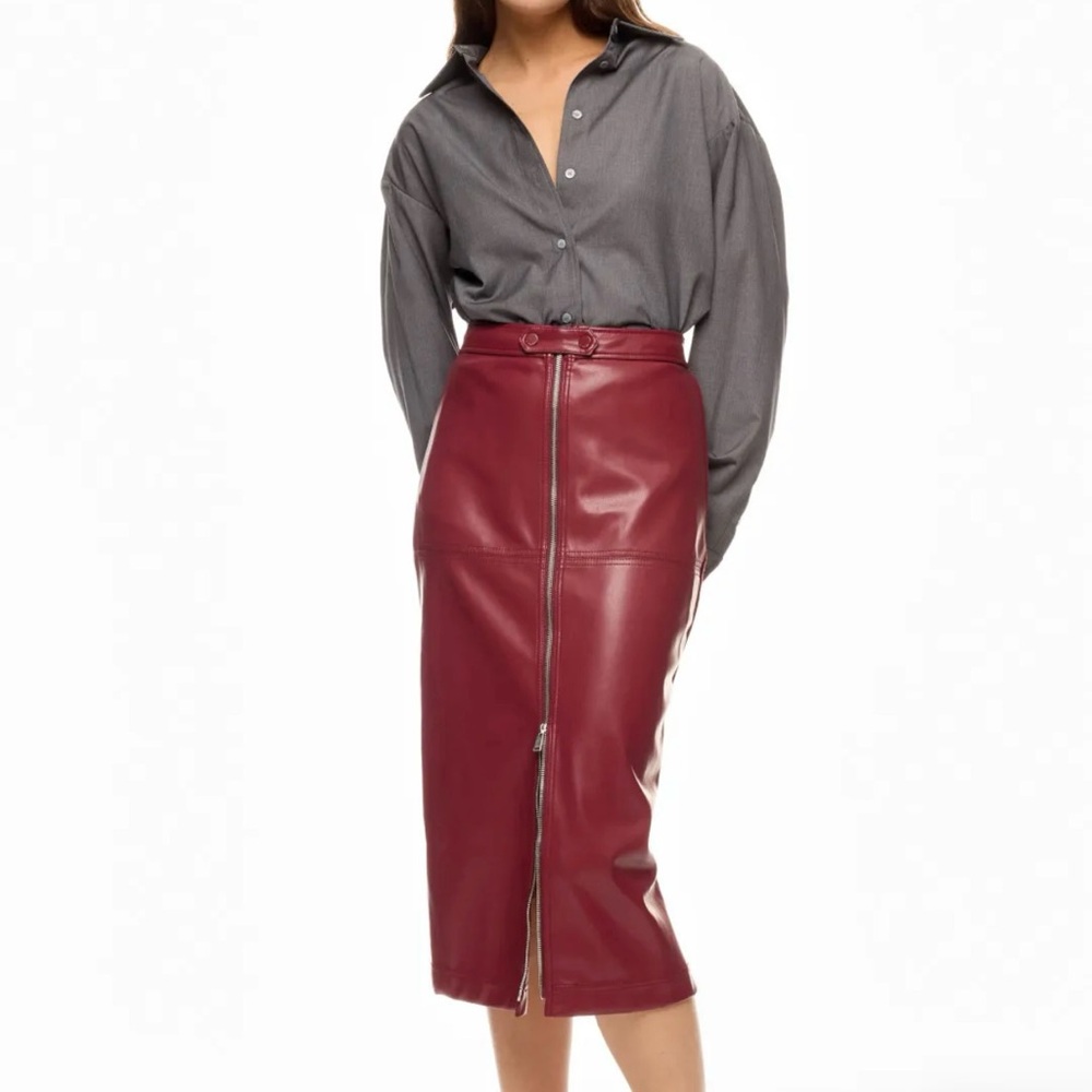 SIMKHAI Bianca Midi Skirt Red
